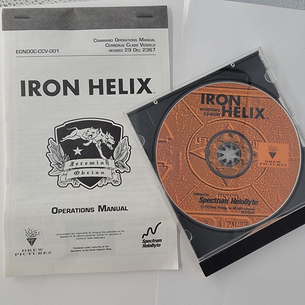 Iron Helix - PC CD-ROM Game (1993) Spectrum Holobyte Drew Pictures Vtg 90s Manu